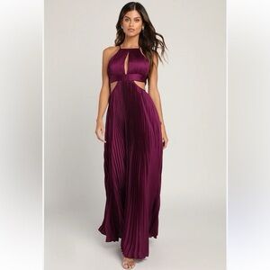 Minuet Petite Plum Halter Maxi Dress